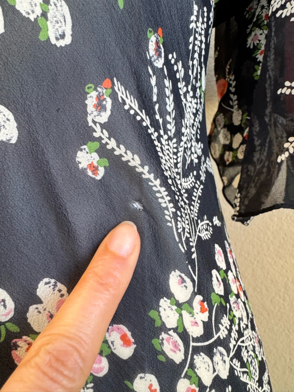 Girls From Savoy Anthropologie Sz 0 Dress Black Floral Sheer Silk Chiffon Gatsby - Picture 8 of 16